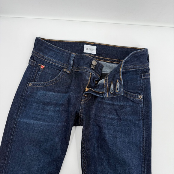 Hudson Jeans Women 26 Blue Signature Petite Bootcut Dark Wash Low Rise 90s Y2K - Picture 6 of 15